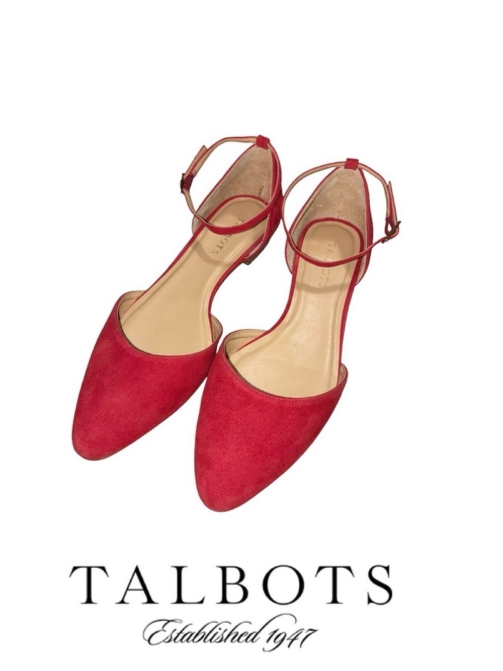 Talbots Red Suede Dress Flats